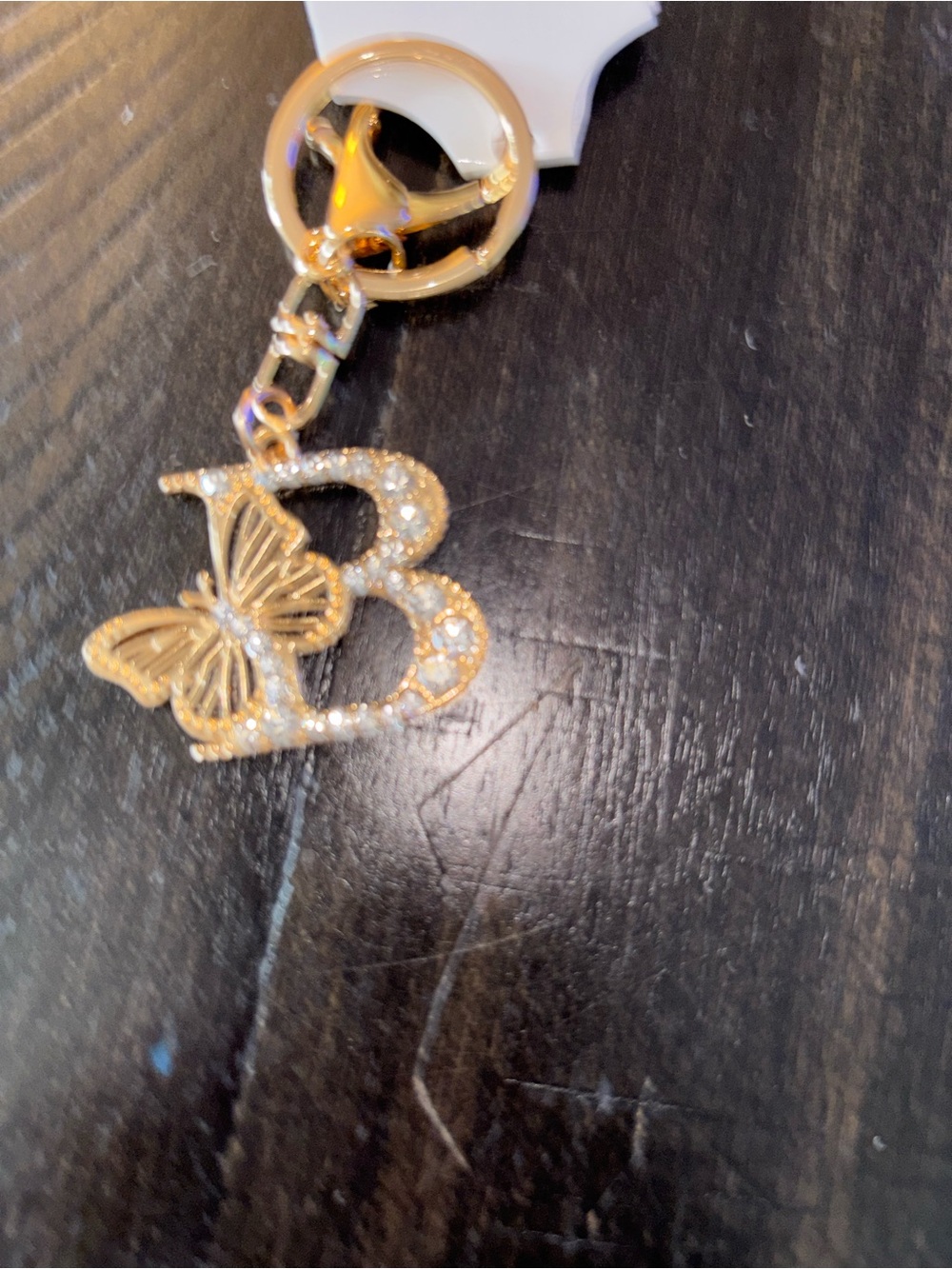 ✨ 🦋Charm/Keychain- Rhinestone Initial "B Butterfly Keychain ✨ - Picture 3 of 3